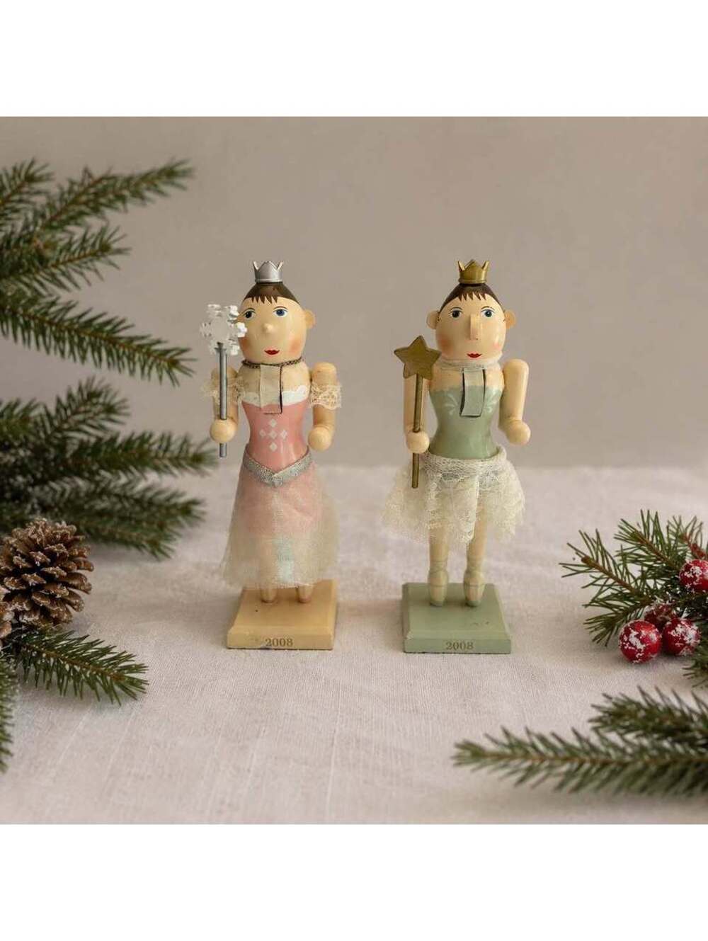 Vintage Ballerina Nutcracker Pair Fairy Queen Christmas Holiday Decor